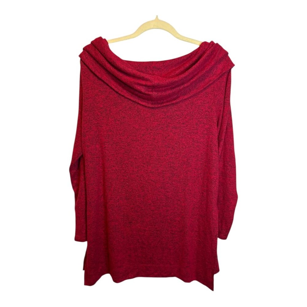 Chico's Sweater Women's Size Large Zenergy‎ Cowl Neck Valentine's Red Chicos 2 - Picture 2 of 4